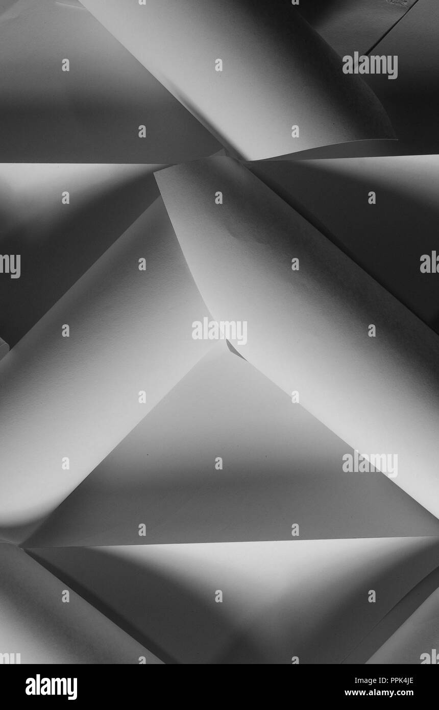 Bellissimo effetto tridimensionale che adorna i vostri testi in un elegante e splendido sfondo astratto. Tutti isolato su un fondo bianco e con d Foto Stock