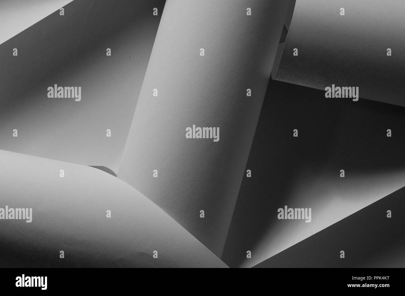 Bellissimo effetto tridimensionale che adorna i vostri testi in un elegante e splendido sfondo astratto. Tutti isolato su un fondo bianco e con d Foto Stock