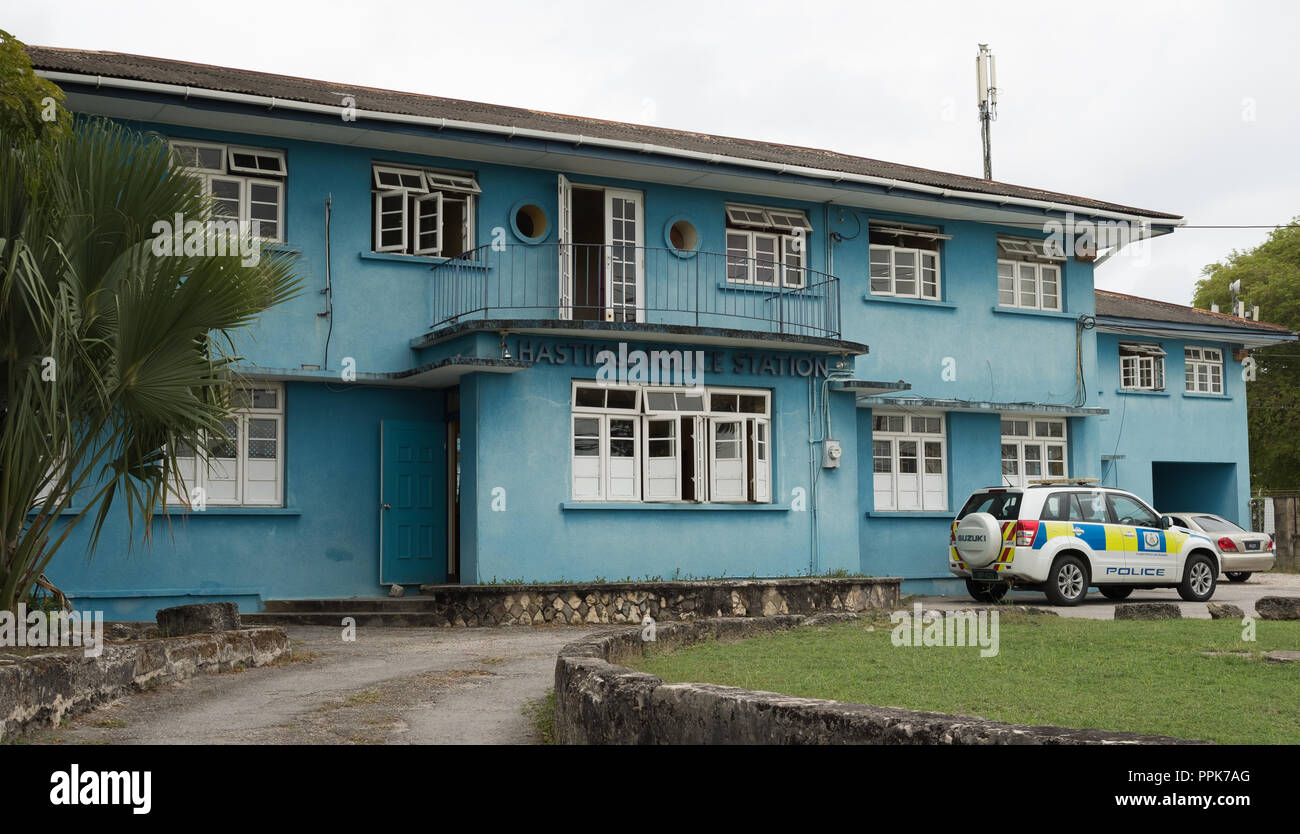 Hastings stazione di polizia, Barbados Foto Stock