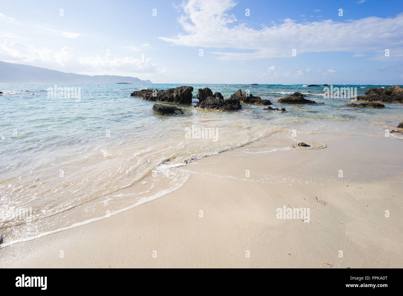 Spiaggia di Elafonissi al mattino Foto Stock