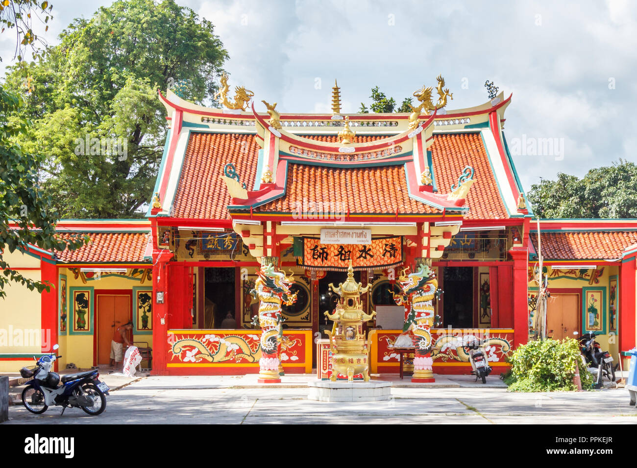 Phuket, Tailandia - 2 Settembre 2018: Cinese Tempio buddista, Phuket Town, templi riflettono il patrimonio cinese. Foto Stock