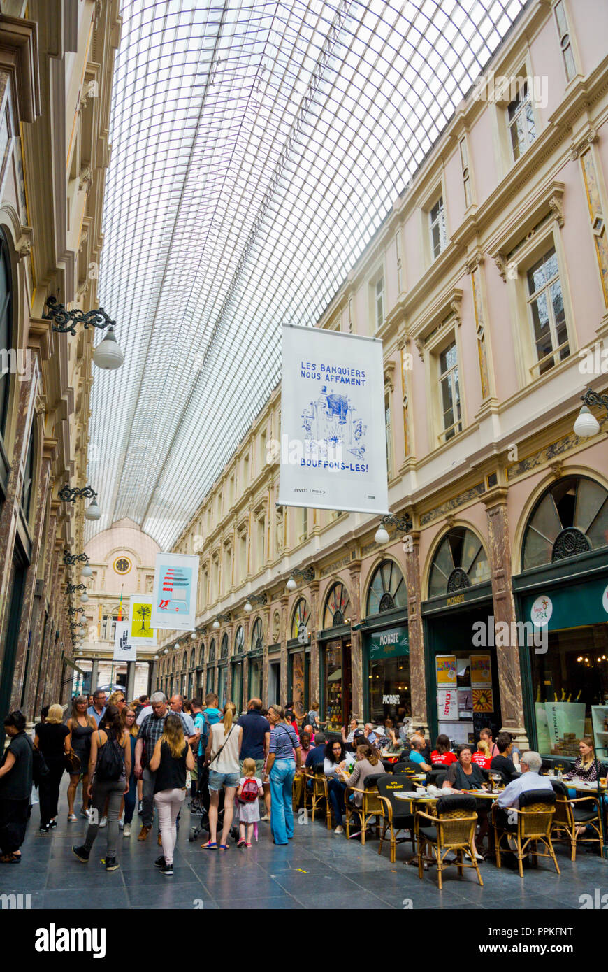 Galeries Royales Saint Hubert, Koningsgalerij, Bruxelles, Belgio Foto Stock