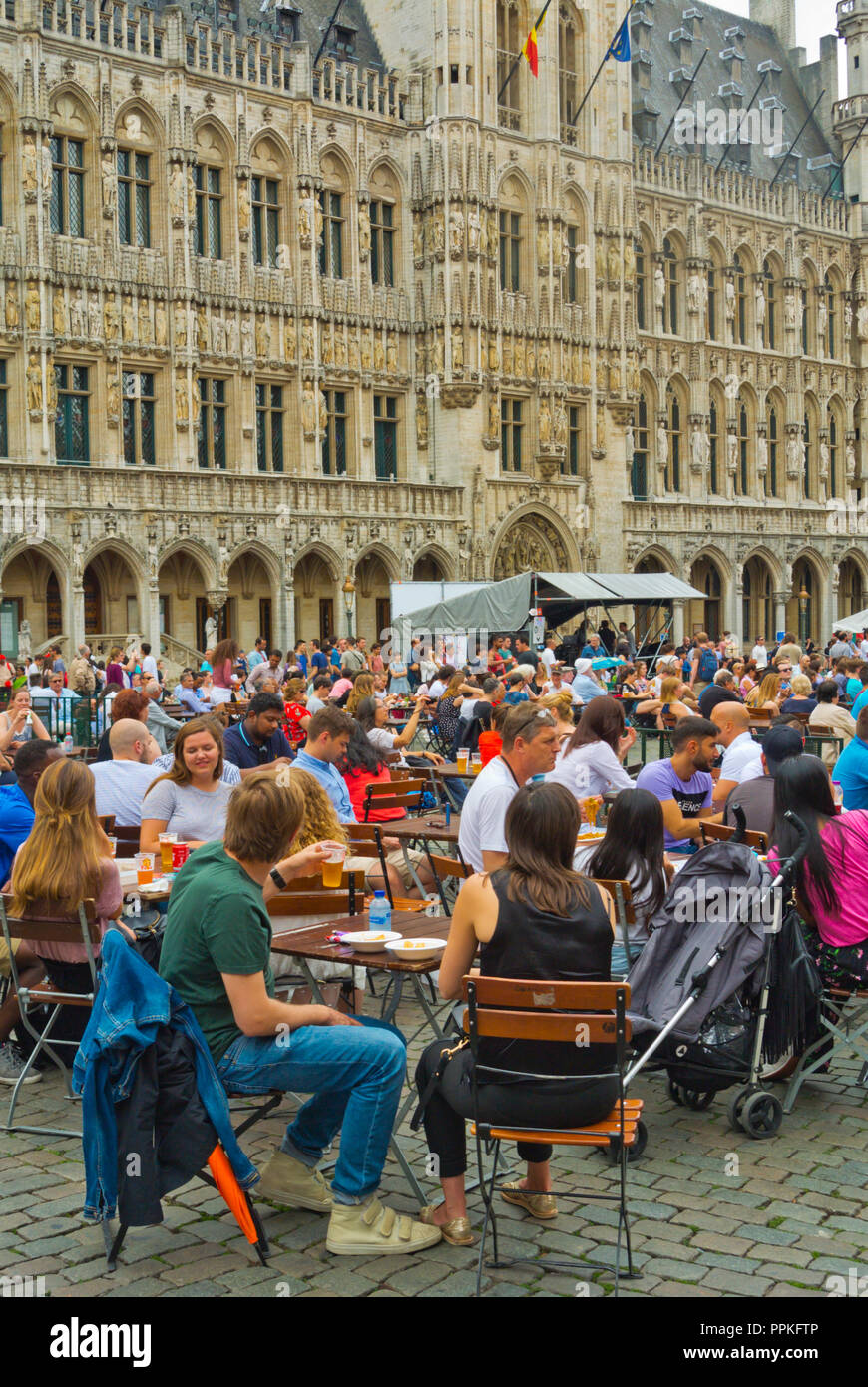 Bruxelles Weekend di Jazz, il festival del jazz, il Grand Place, il Grote Markt, piazza principale di Bruxelles, in Belgio Foto Stock