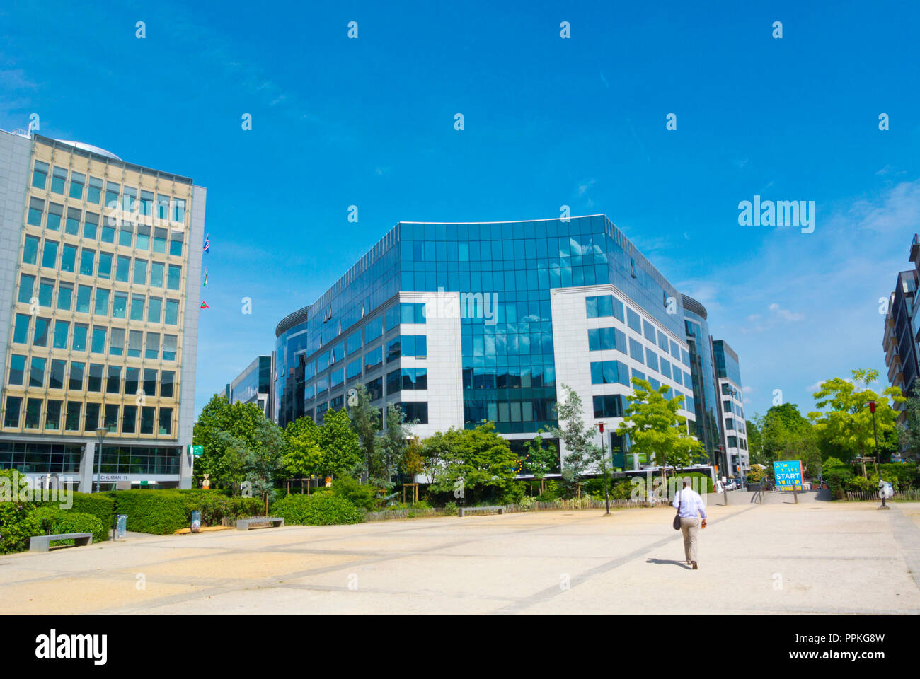 Rond-point Robert Schuman, il quartiere europeo di Bruxelles, in Belgio Foto Stock