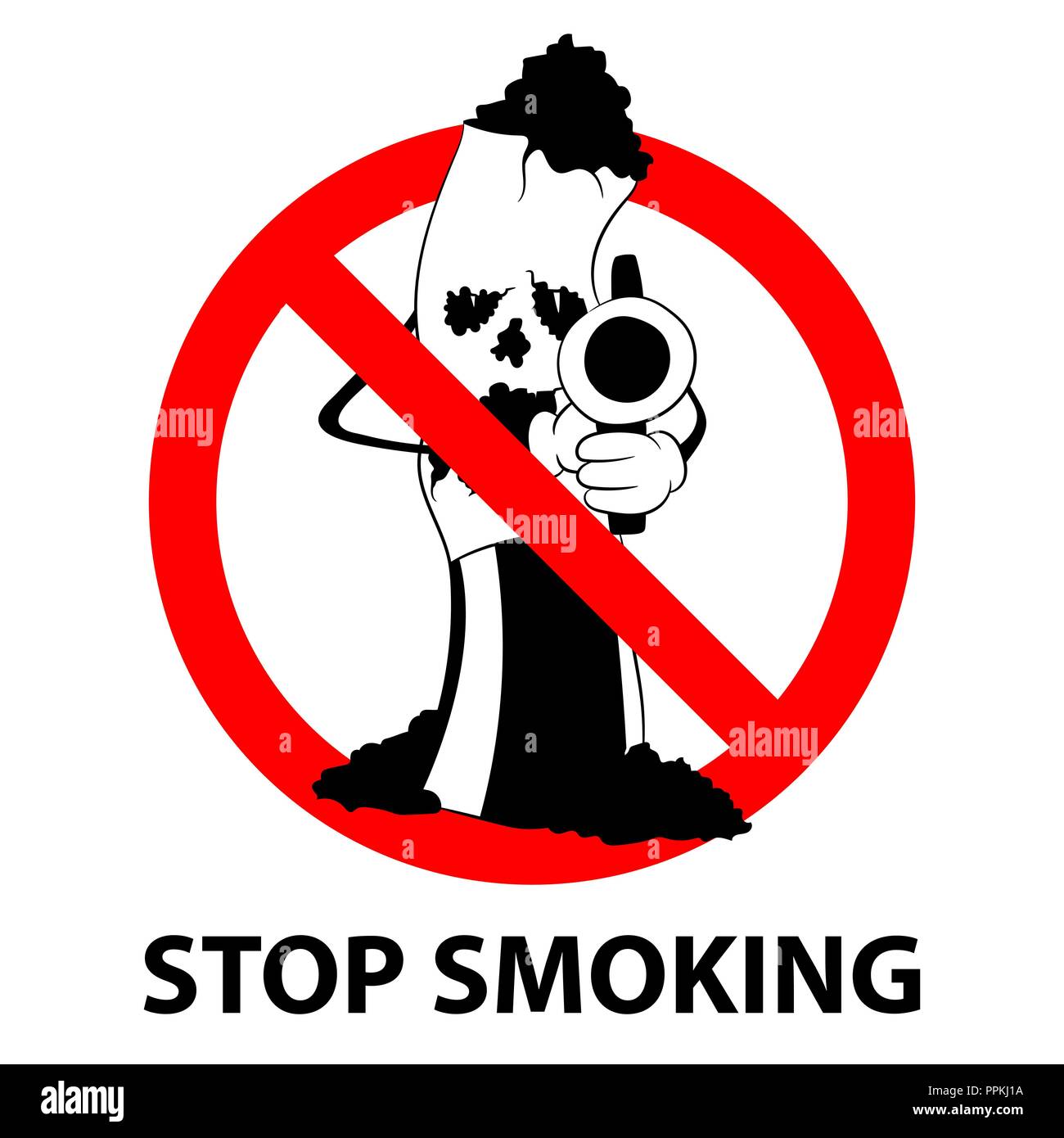 Smettere di fumare non tabacco giorno segno di divieto del concetto. Illustrazione Vettoriale. Illustrazione Vettoriale