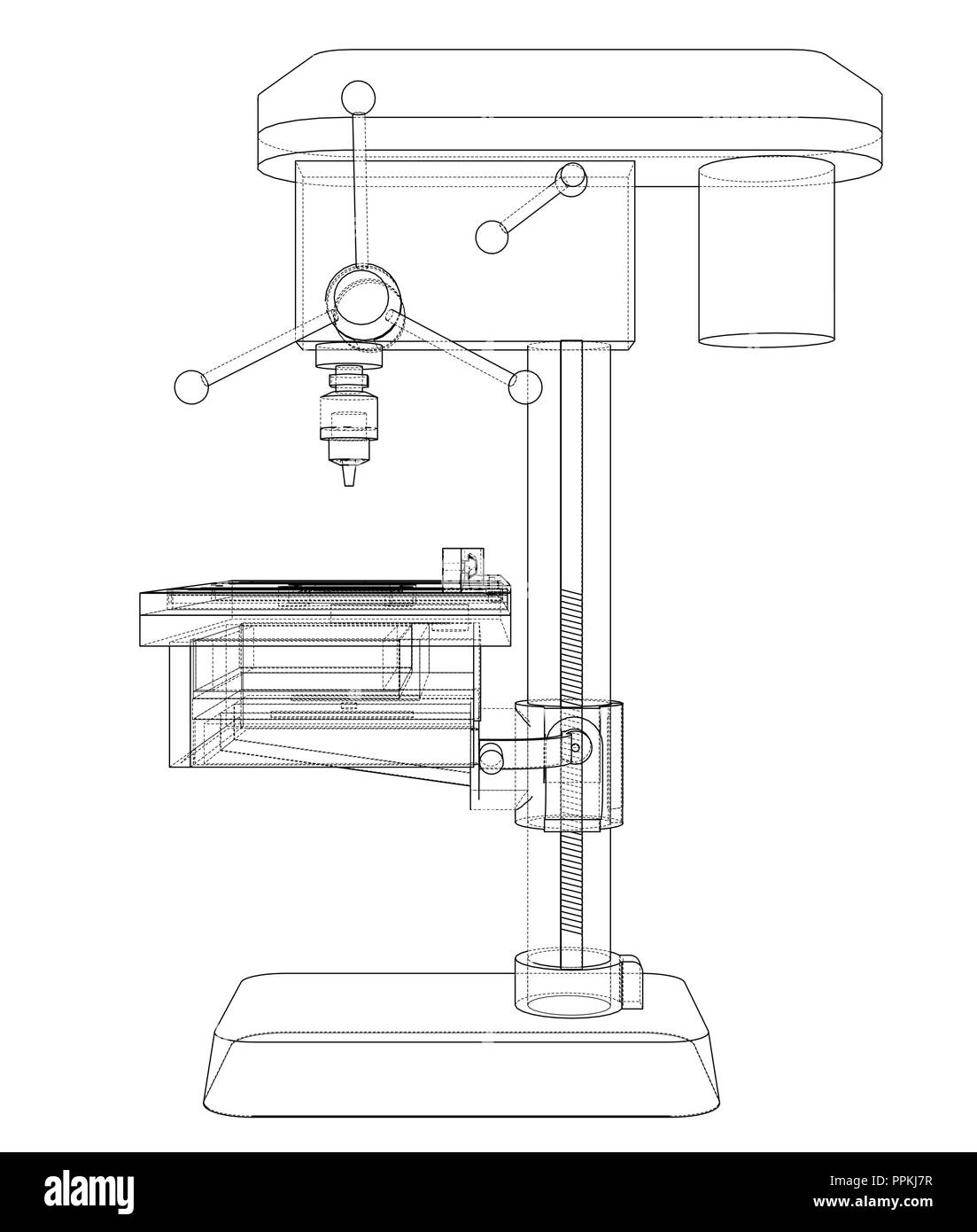 Macchina perforatrice concept Illustrazione Vettoriale