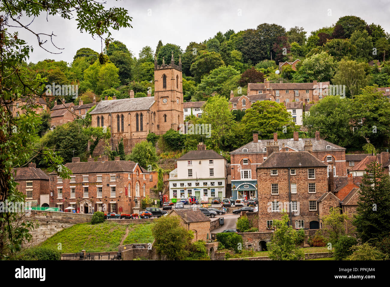 La città di Ironbridge, Shropshire, Regno Unito Foto Stock