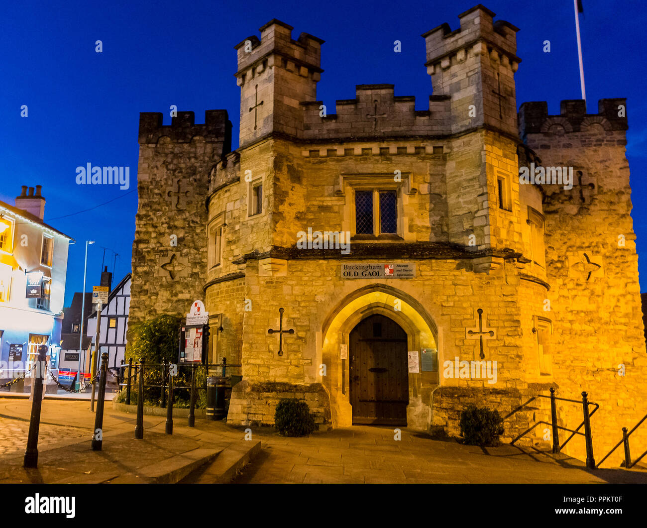 Buckingham Vecchia Prigione, Mercato Hill, Buckingham Town Center, Buckinghamshire, UK Foto Stock