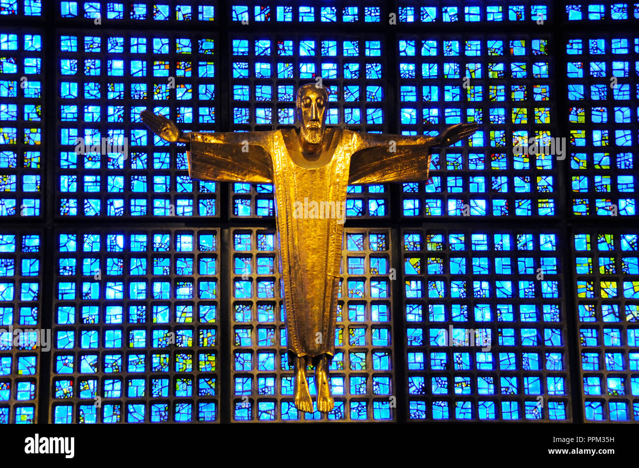Gesù Cristo da Karl Hemmeter. Kaiser-Wilhelm-Gedachtnis Kirche di Berlino. Germania Foto Stock