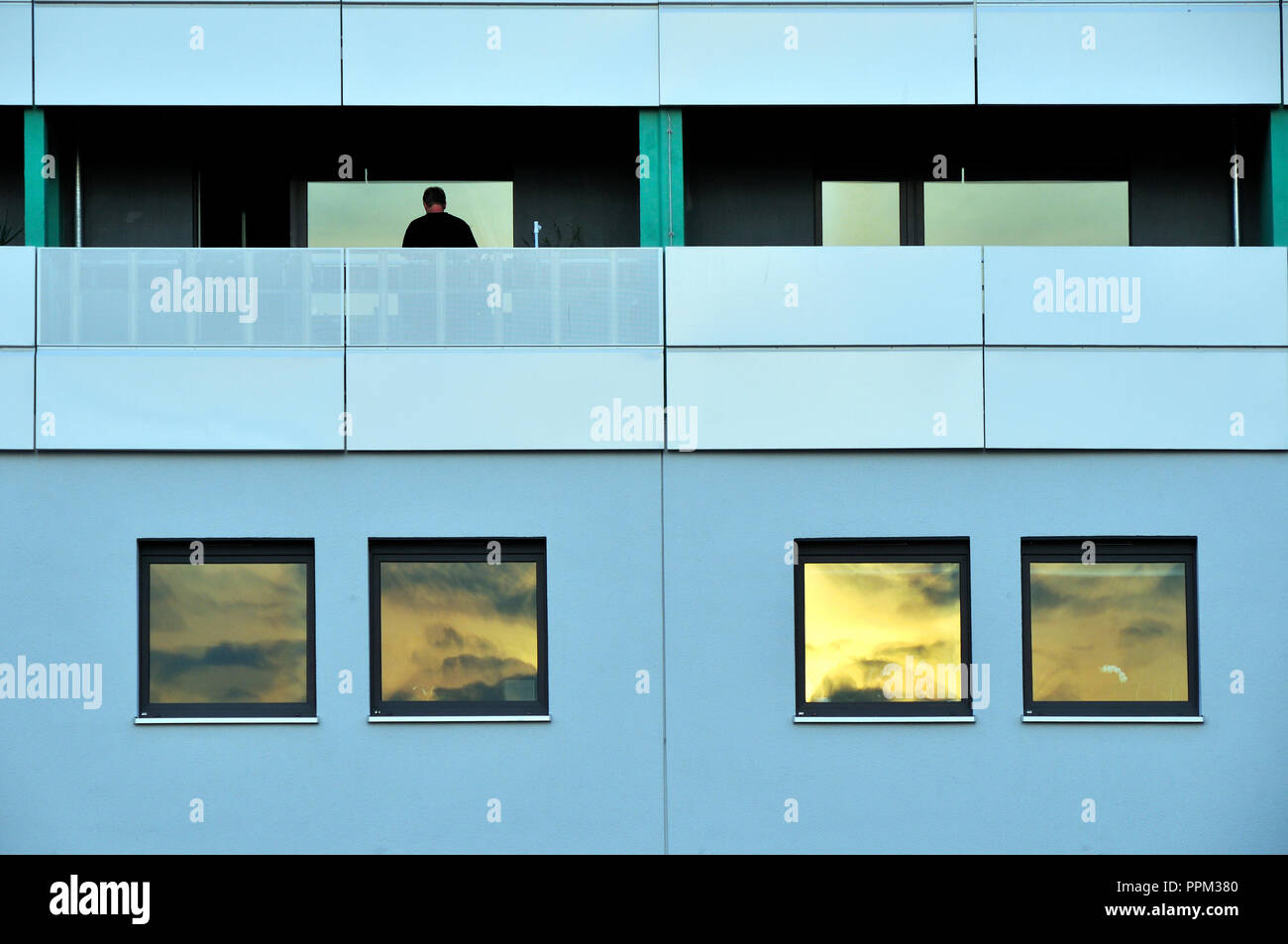 Facciata di un edificio a Dresda, Germania Foto Stock