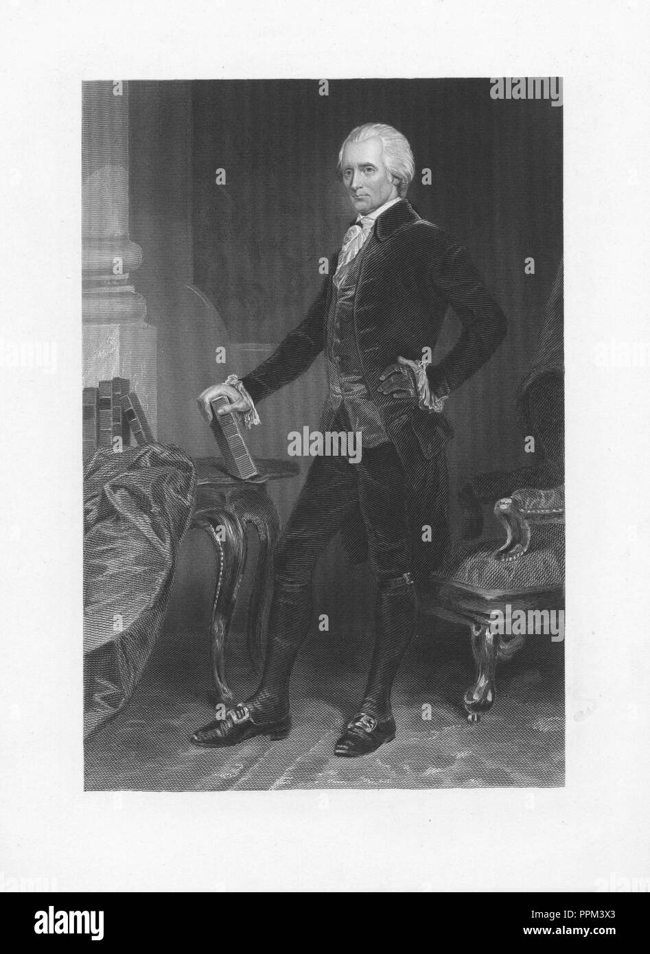 Incisi ritratto di Richard Henry Lee, firmatario degli articoli della Confederazione e gli Stati Uniti la dichiarazione di indipendenza, un americano più da Westmoreland County, Virginia, 1845. Dalla Biblioteca Pubblica di New York. () Foto Stock