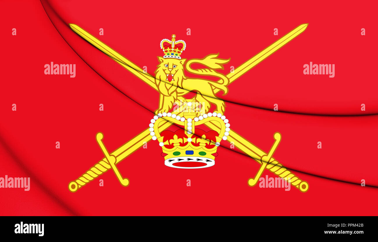 3D bandiera dell'Esercito britannico. 3D'illustrazione. Foto Stock