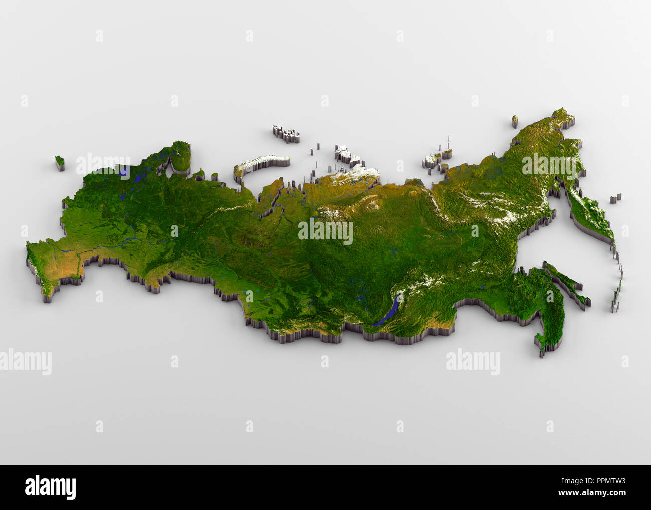 La Russia 3D cartina fisica con rilievo Foto Stock