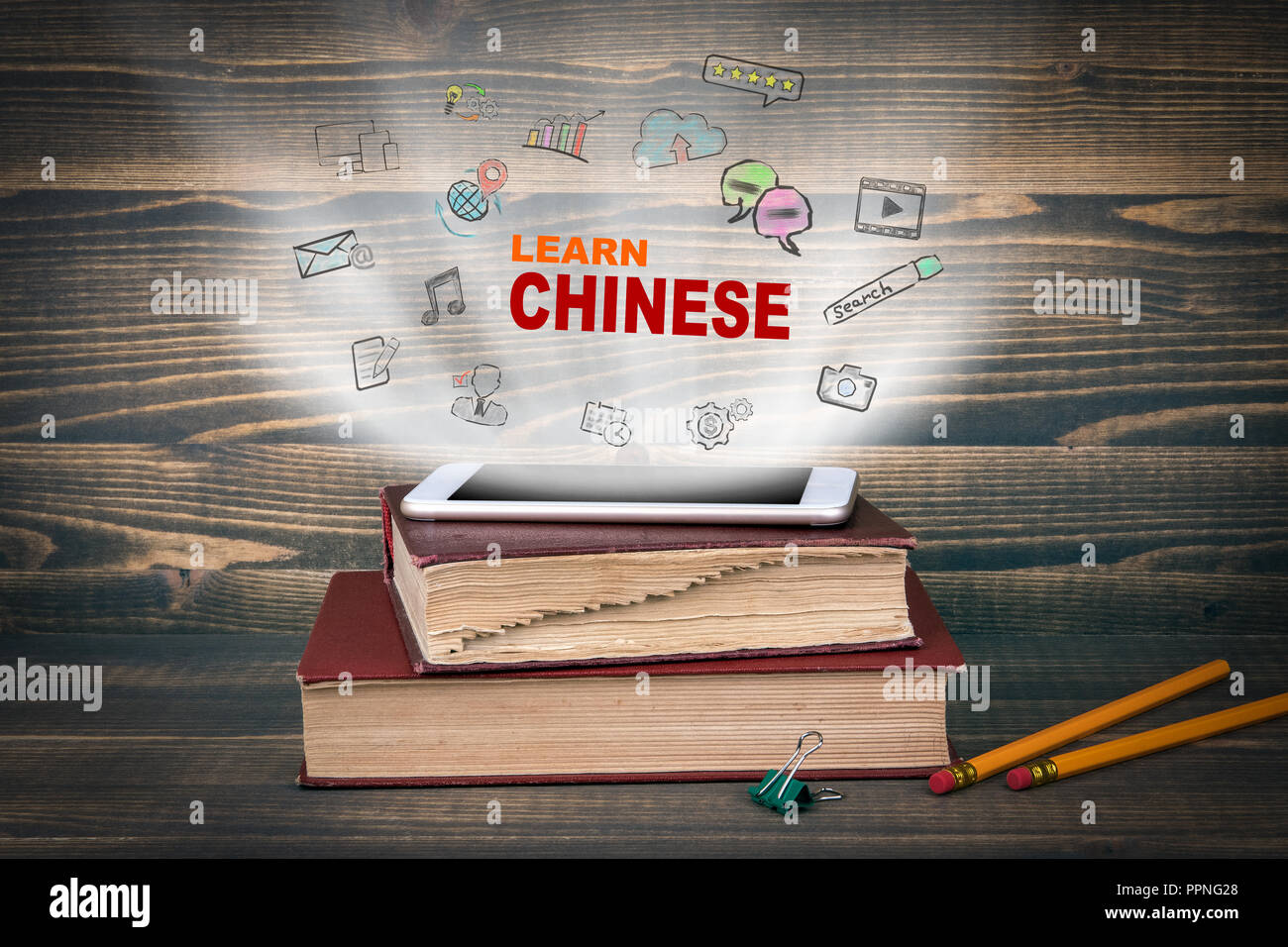 Impara il cinese. Istruzione e background aziendale Foto Stock