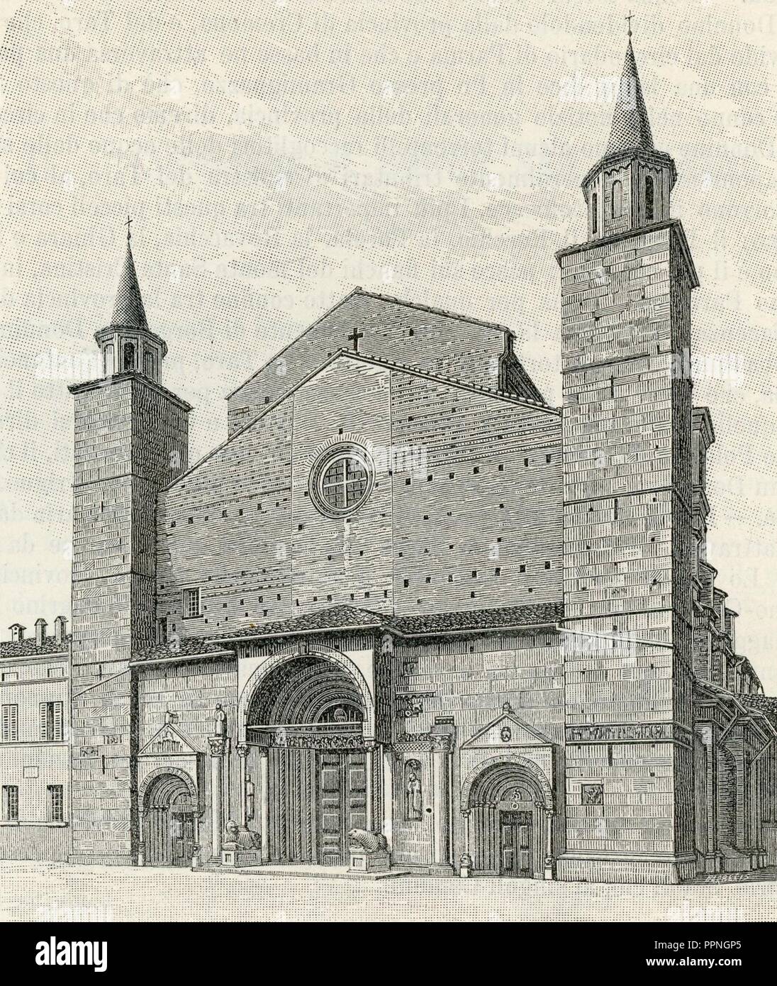 Borgo San Donnino facciata della Cattedrale. Foto Stock