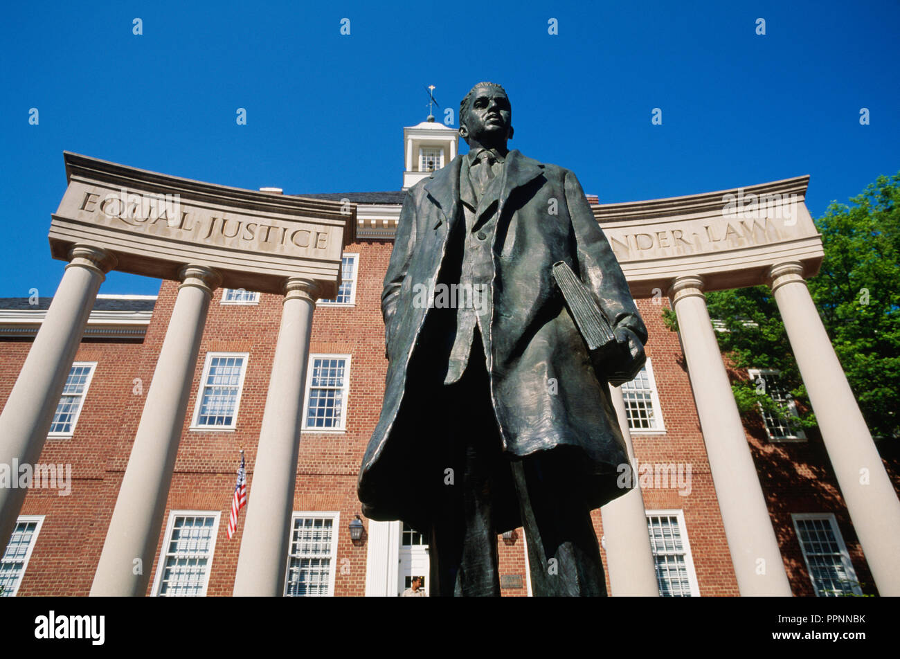 Thurgood Marshall statua commemorativa per il primo afro-americano di Corte Suprema di Giustizia, Annapolis, MD Foto Stock