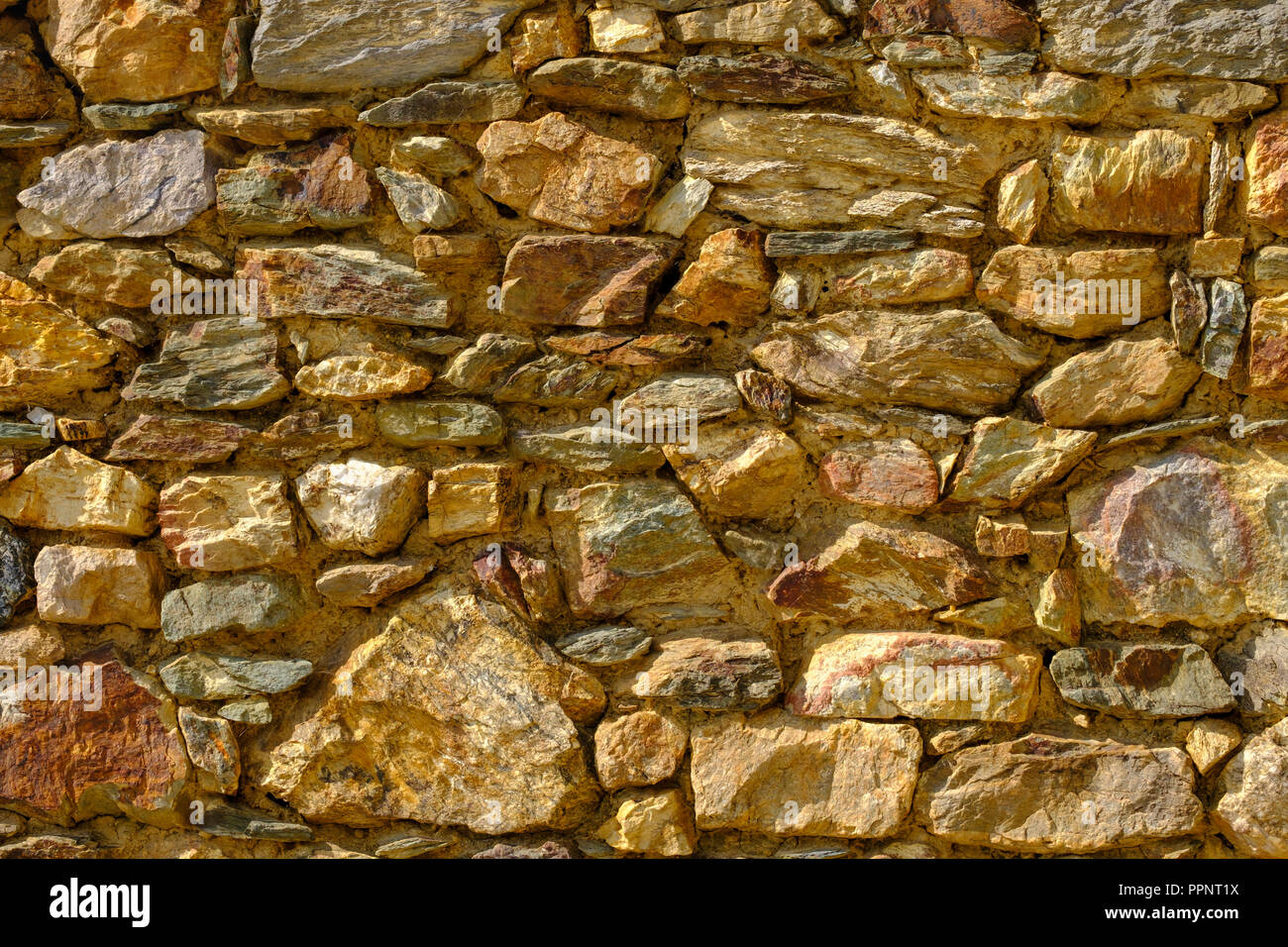 Muro di pietra naturale, Shishtavec, Gora Regione, Quk Kukes, Albania Foto Stock