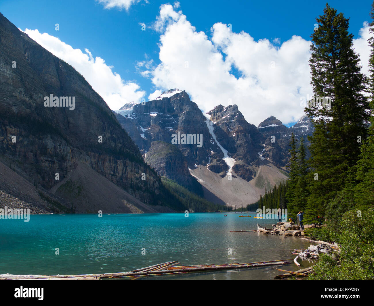 Il Lago Moraine, Alberta, Canada Foto Stock