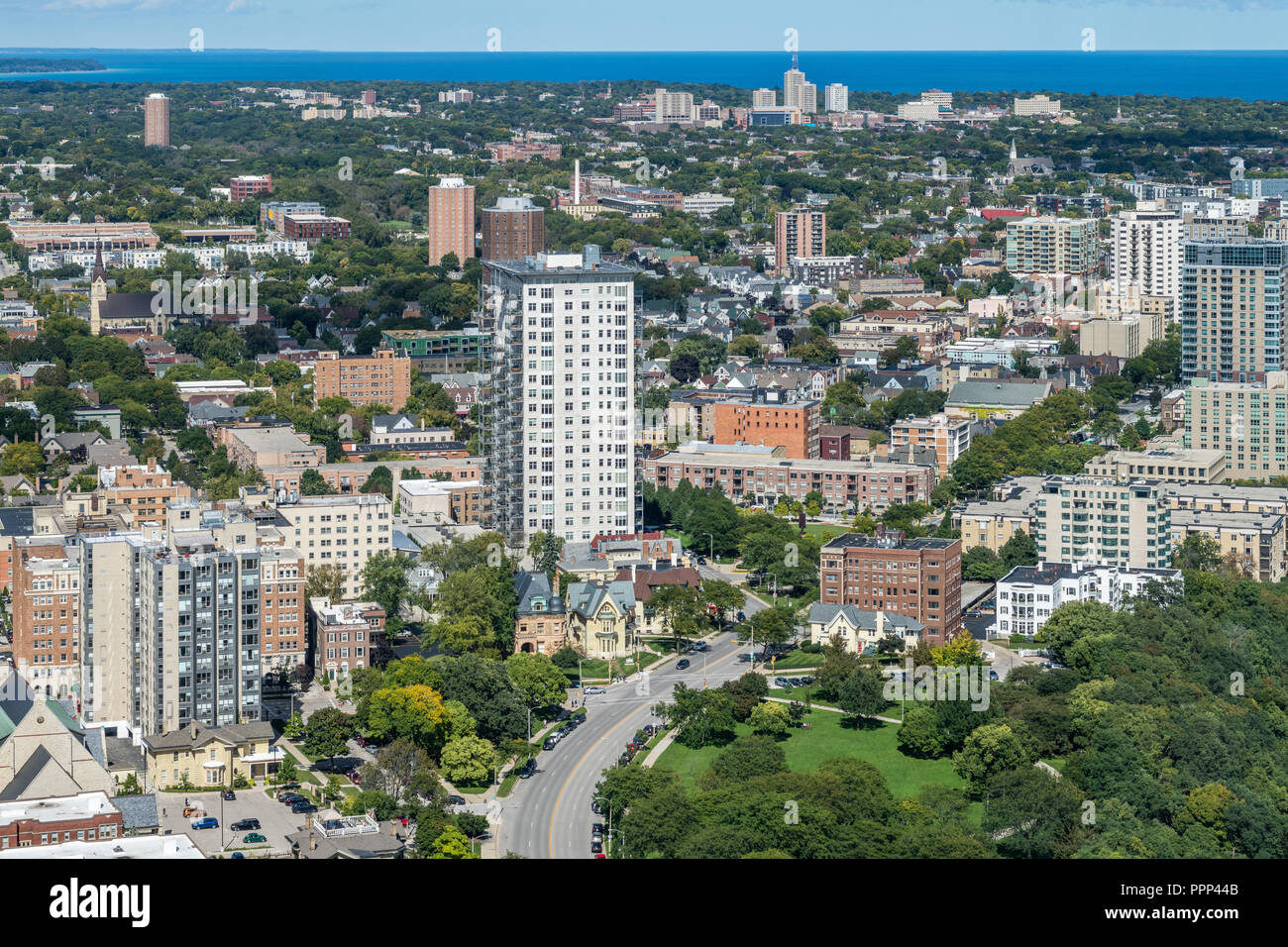 Vista aerea del Lower East Side Foto Stock