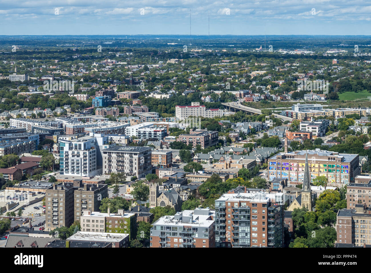 Vista aerea del Lower East Side Foto Stock