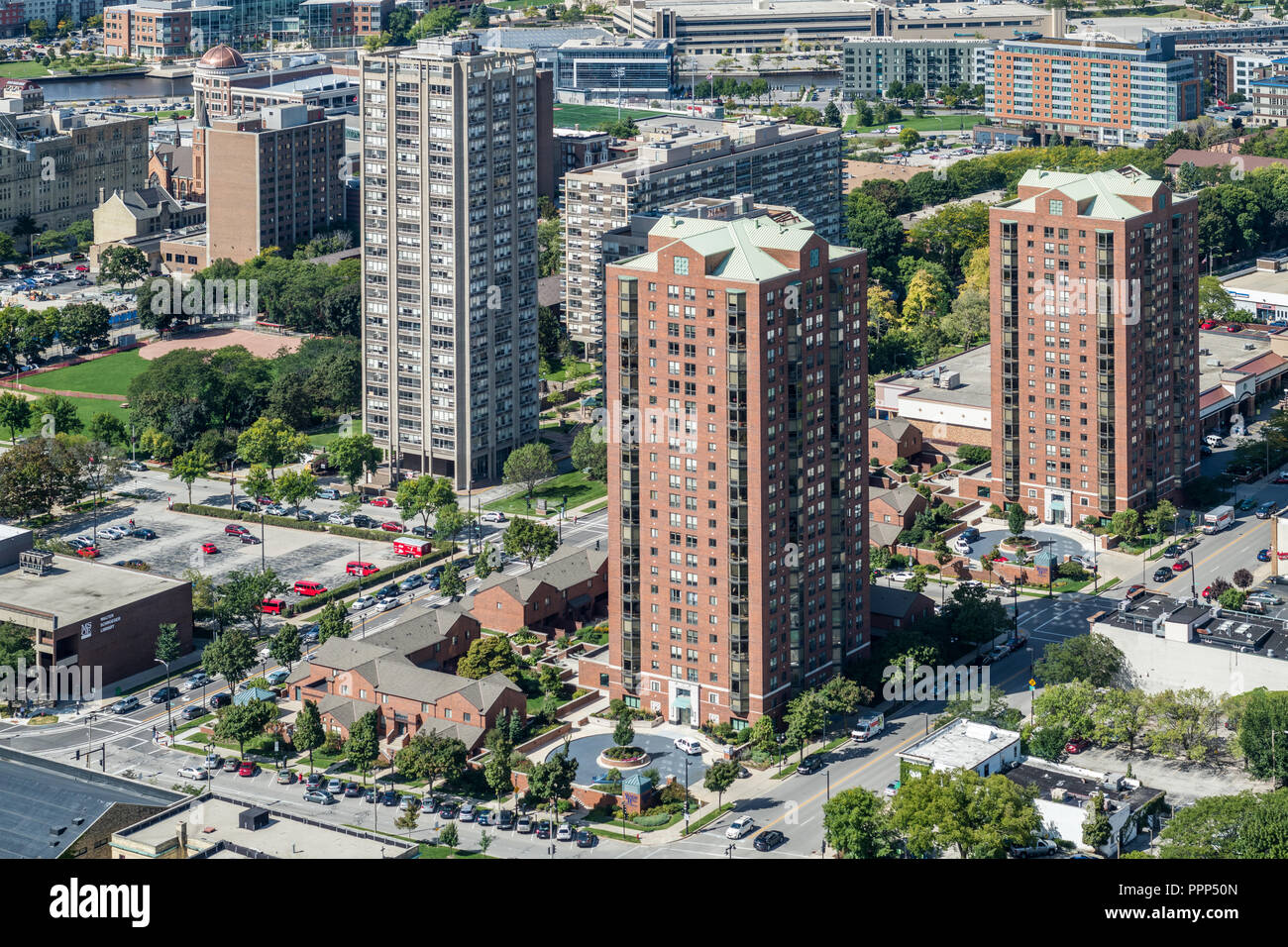 Vista aerea del Lower East Side Foto Stock