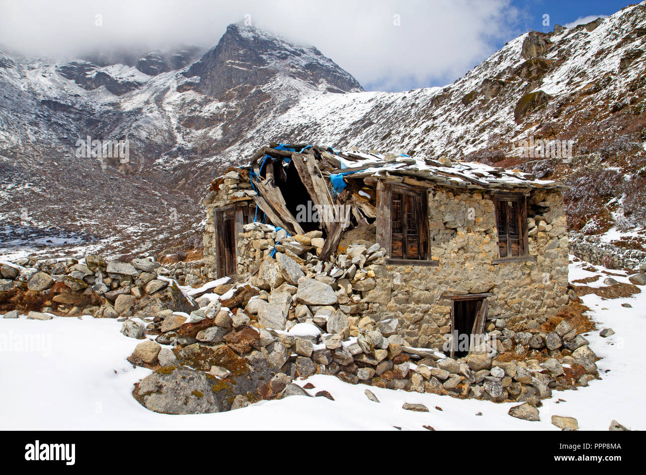 Pietoso rifugio nella valle di Gokyo Foto Stock