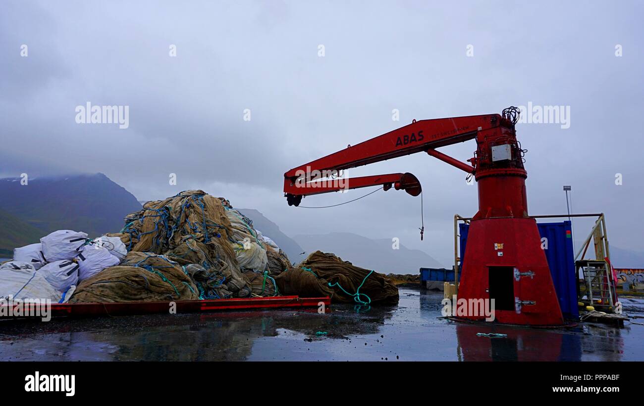 Flateyri, Westfjords, Islanda Foto Stock