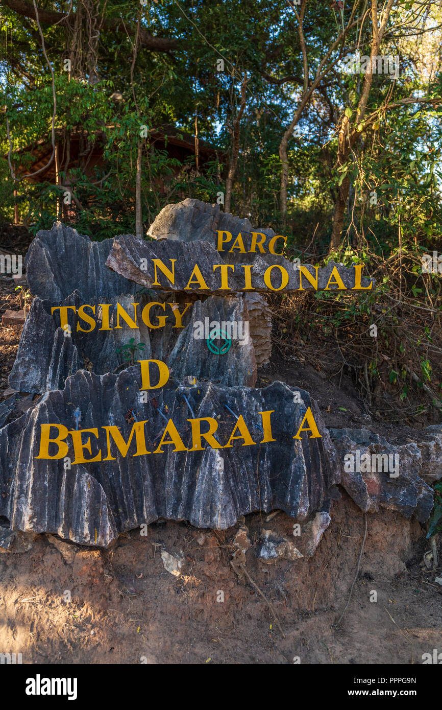 Ingresso di Tsingy de Bemaraha Foto Stock