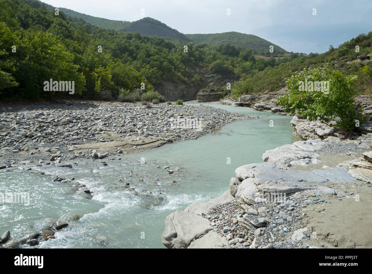 Rapids Pika e Nisjes, Fiume Osum, Albania Foto Stock