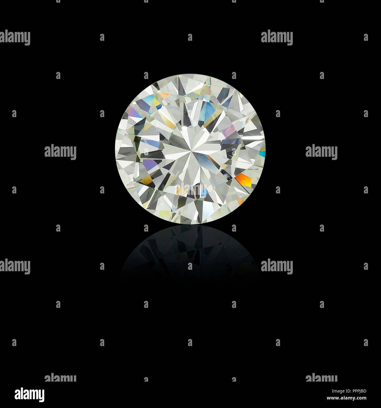 Taglio rotondo diamante lucidato Foto Stock