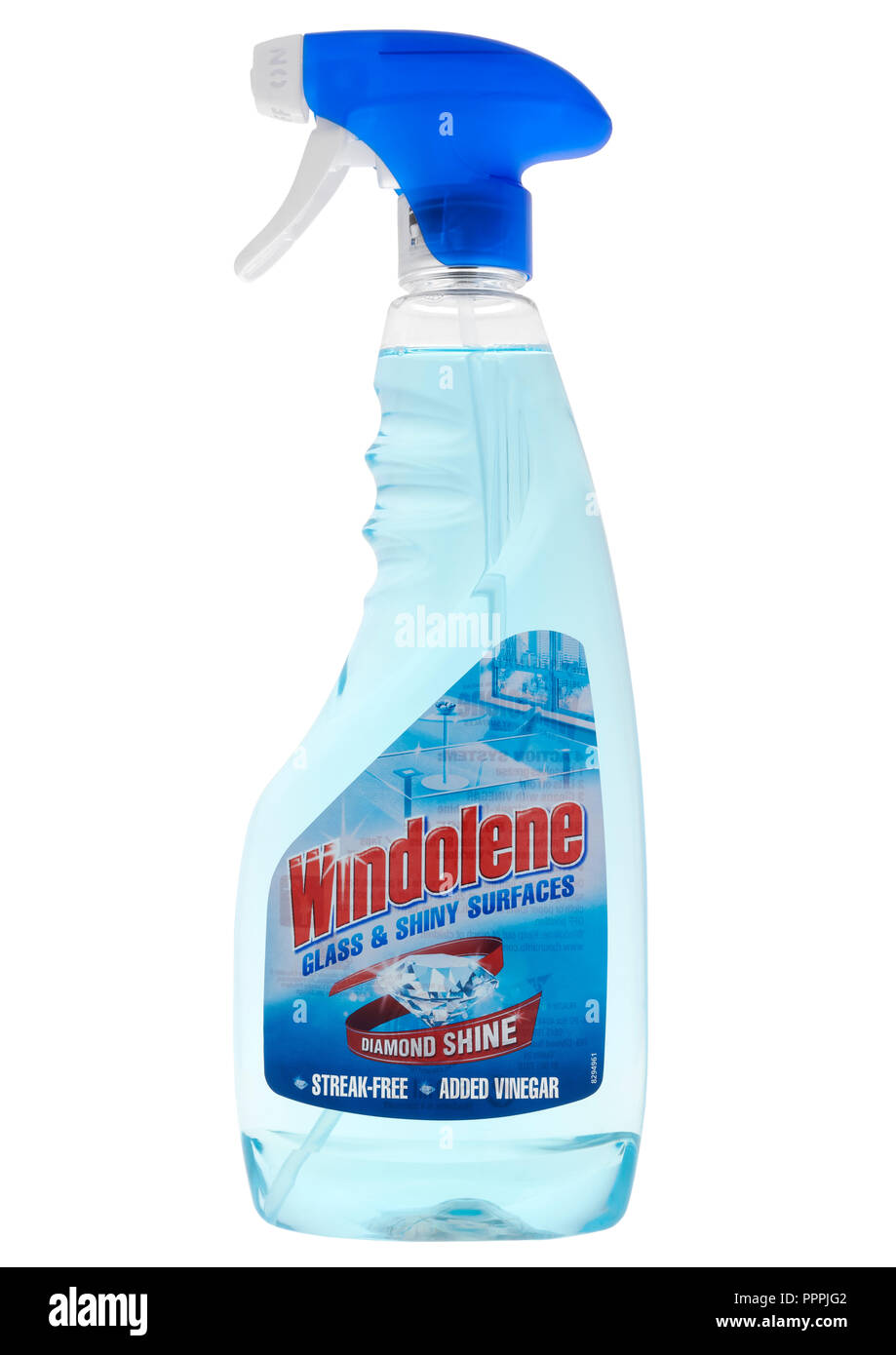 La bottiglia spray di Windolene su sfondo bianco Foto Stock