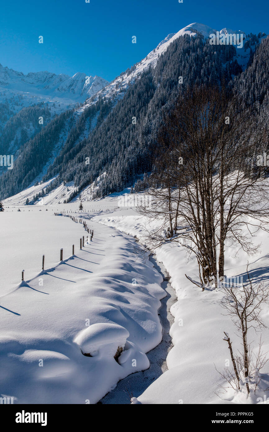 Winterlandscape, Krimml, Wilkdgerlos Valley, Salzburger Land, Austria Foto Stock