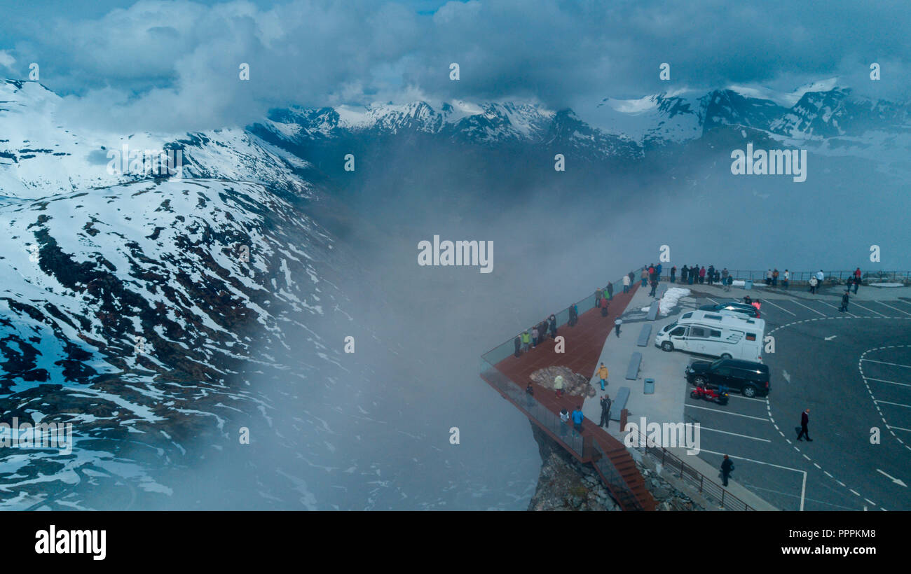 Punto di vista, Dalsniba, Geiranger Fjord, More og Romsdal, Norvegia Foto Stock