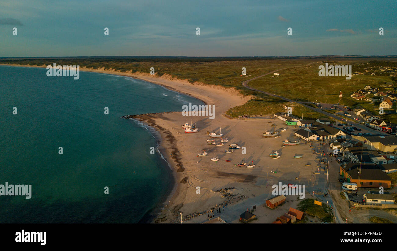 Porto, Vorupoer, Jylland, Danimarca Foto Stock