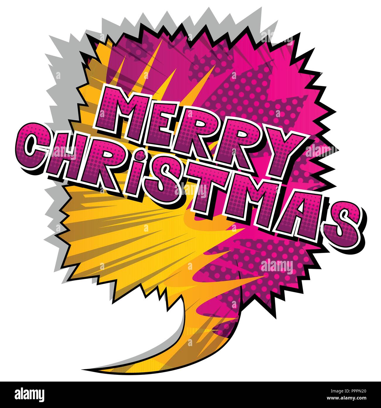 Buon Natale - Vettore illustrata in stile fumetto frase. Illustrazione Vettoriale