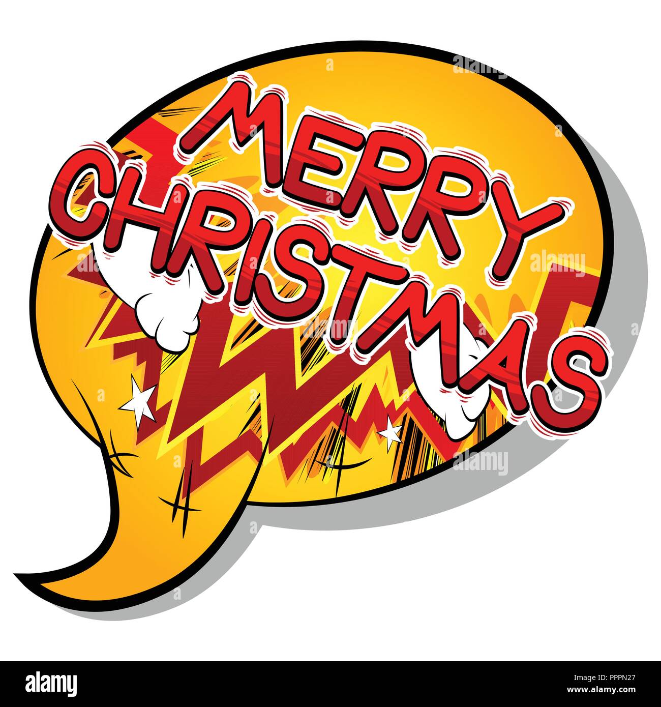 Buon Natale - Vettore illustrata in stile fumetto frase. Illustrazione Vettoriale