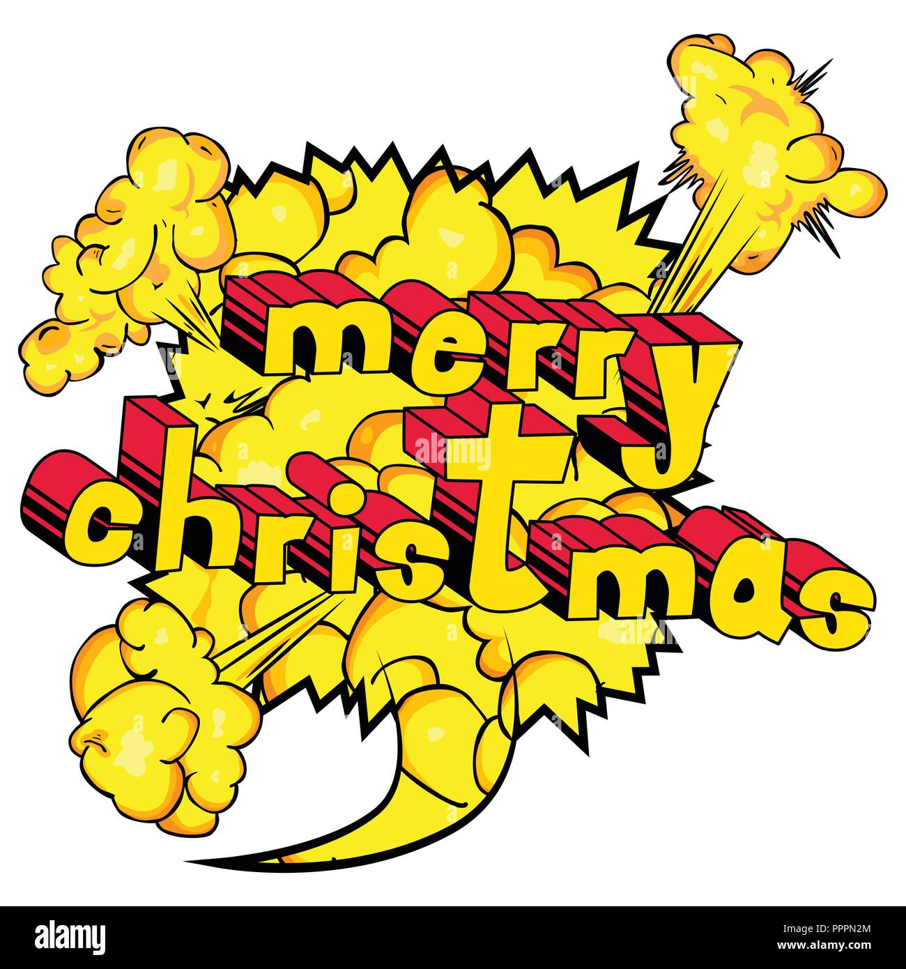 Buon Natale - Vettore illustrata in stile fumetto frase. Illustrazione Vettoriale