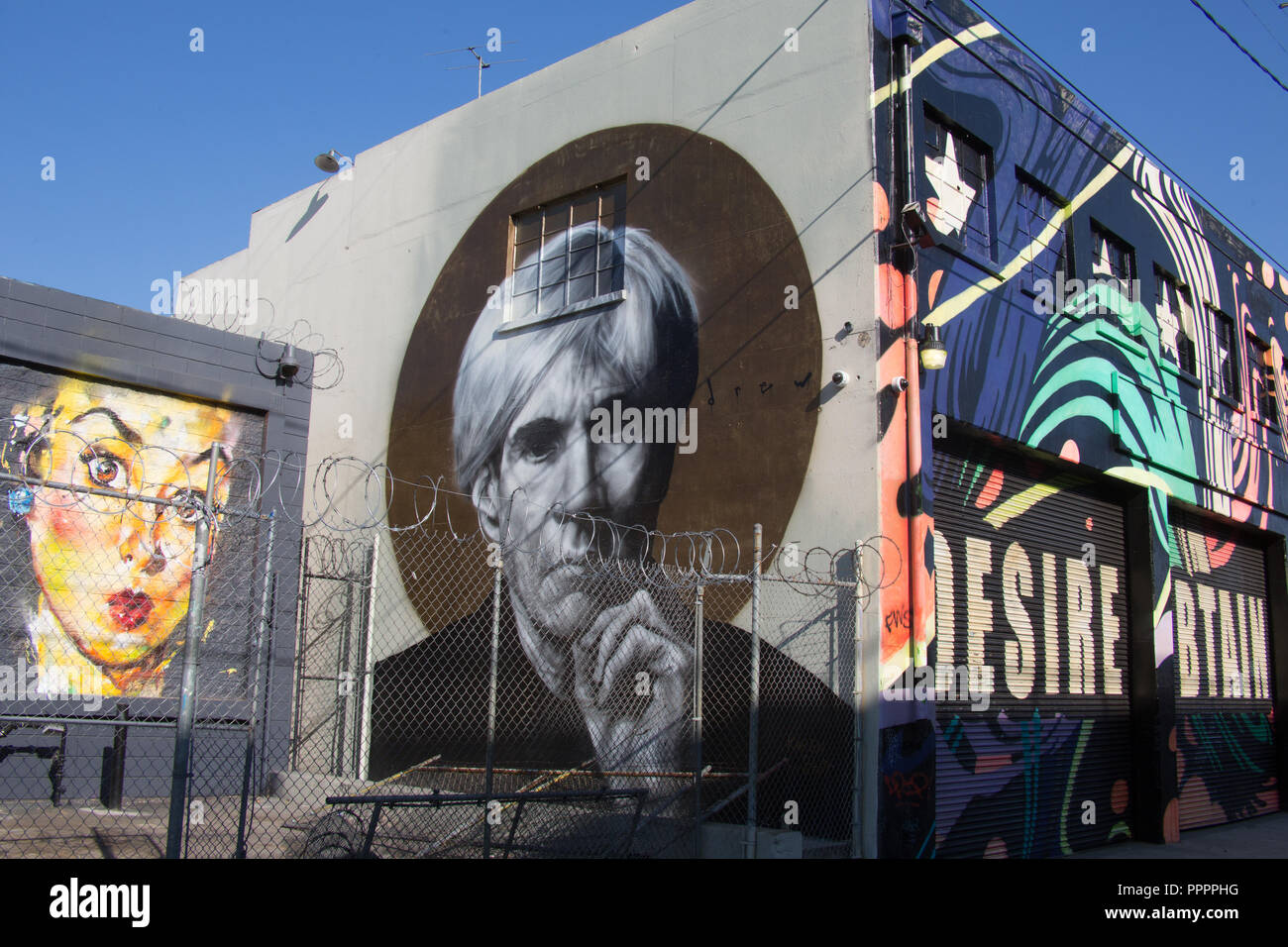 Murales nel centro cittadino di Los Angeles Arts District Foto Stock