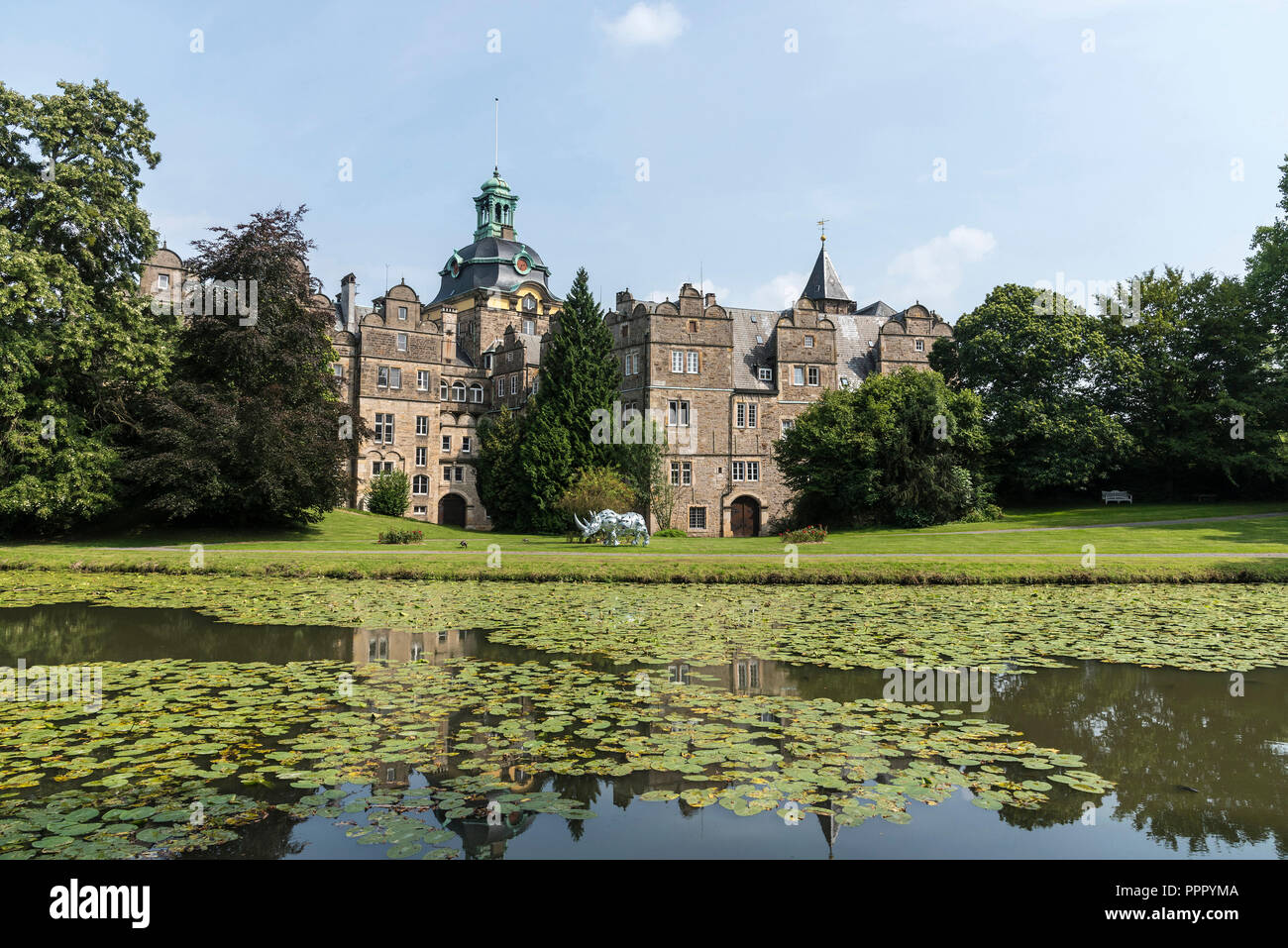 Castello, moated castle Bueckeburg, Bassa Sassonia, Germania, Bückeburg Foto Stock