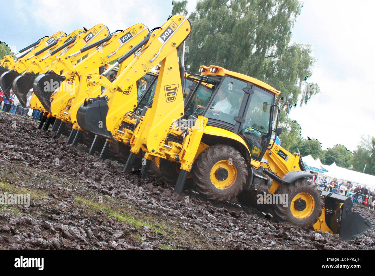 JCB Dancing Escavatrice Foto Stock