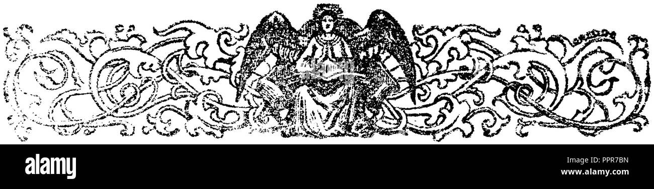 Ornamento capitolo iniziale vignette con angelo, 1863 Foto Stock
