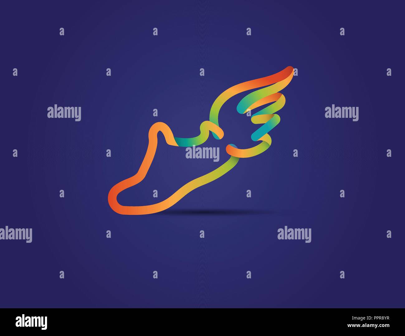 Icona Esegui, simbolo, maratona poster e il logo Illustrazione Vettoriale