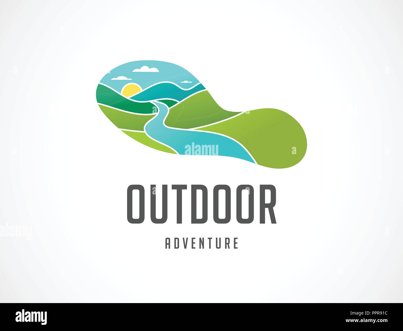 Icona Esegui, simbolo, maratona poster e il logo Illustrazione Vettoriale