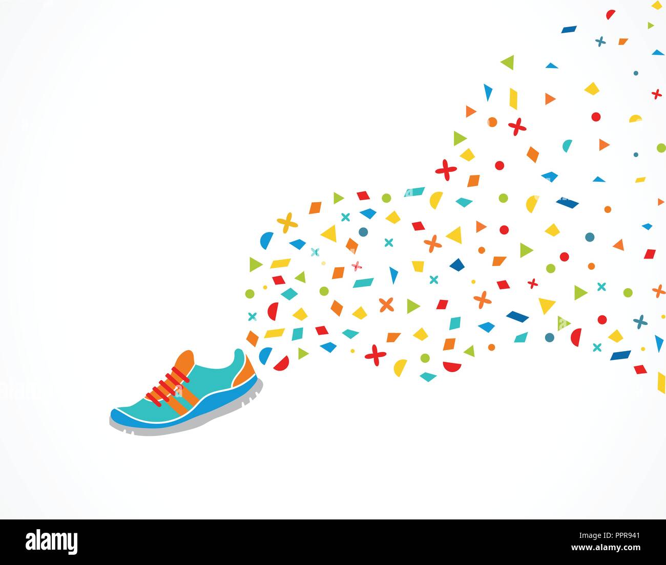 Icona Esegui, simbolo, maratona poster e il logo Illustrazione Vettoriale