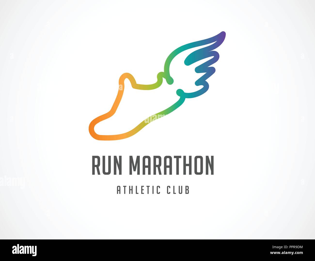 Icona Esegui, simbolo, maratona poster e il logo Illustrazione Vettoriale