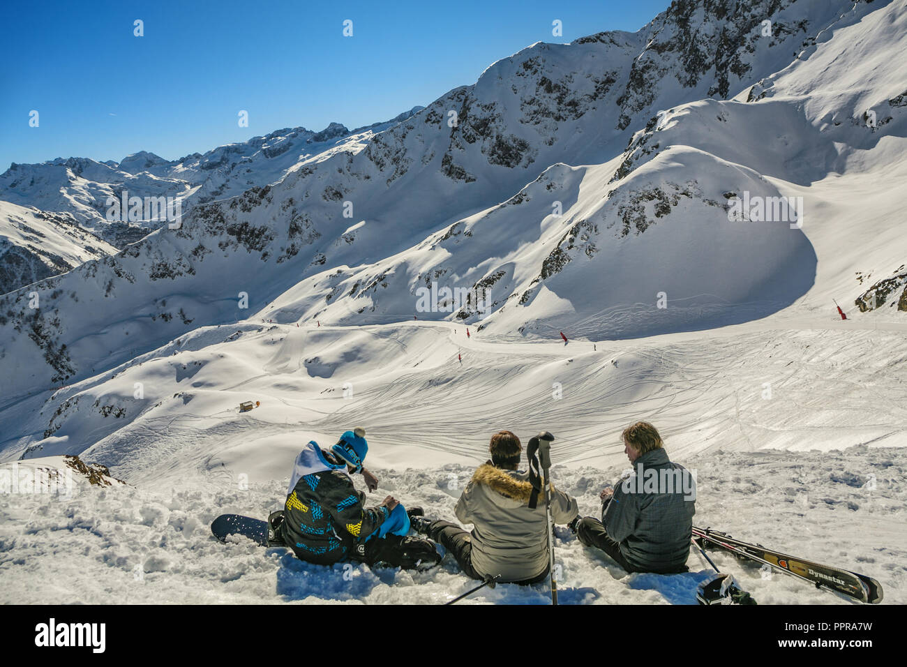 Luchon- Superbagneres ski resort. Bagneres de Luchon. Haute-Garonne. Midi Pirenei. La Francia. Foto Stock
