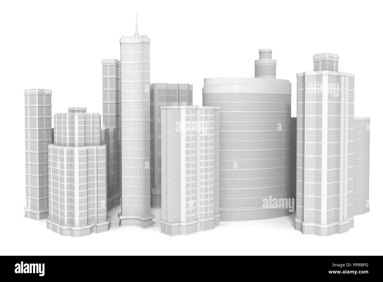 Un gruppo di edifici. 3D illustrazione Foto Stock