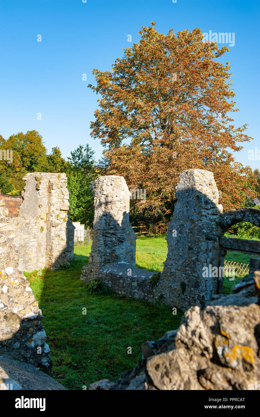 Old St Leonards Chiesa, Sutton Veny, Wiltshire, Regno Unito Foto Stock