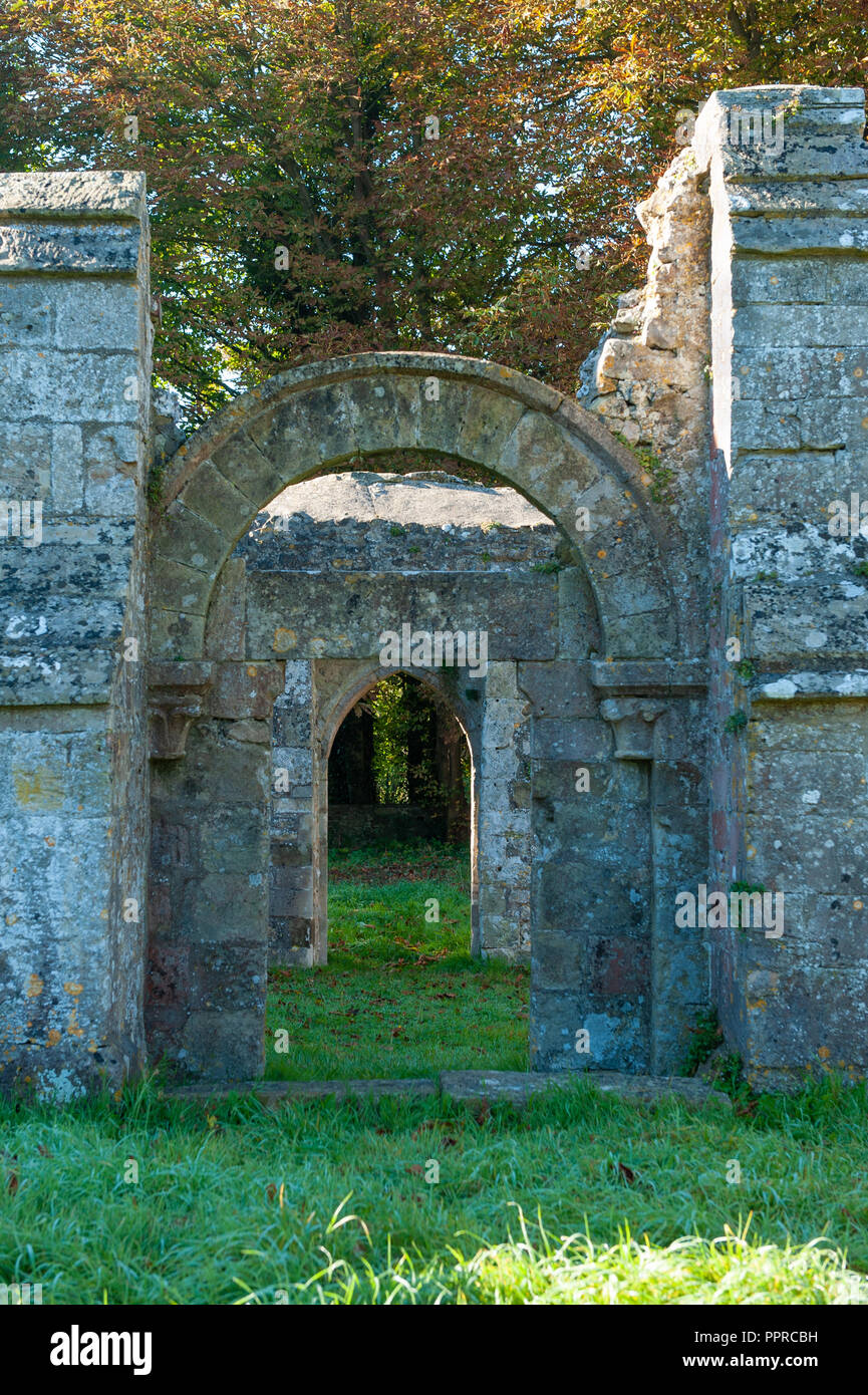 Old St Leonards Chiesa, Sutton Veny, Wiltshire, Regno Unito Foto Stock