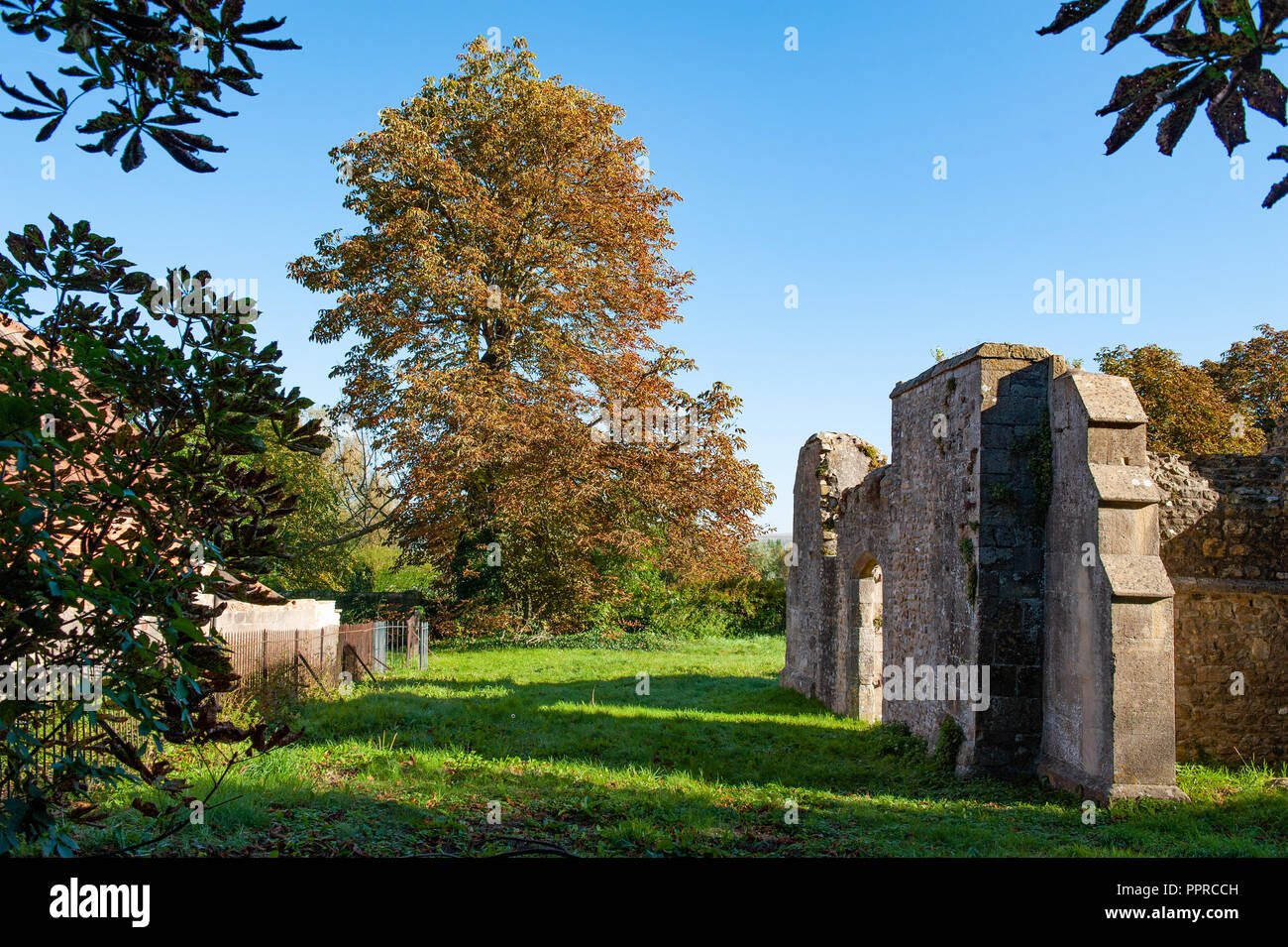 Old St Leonards Chiesa, Sutton Veny, Wiltshire, Regno Unito Foto Stock